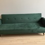 Schlafsofa 3-Sitzer Samt Metall Grün 1