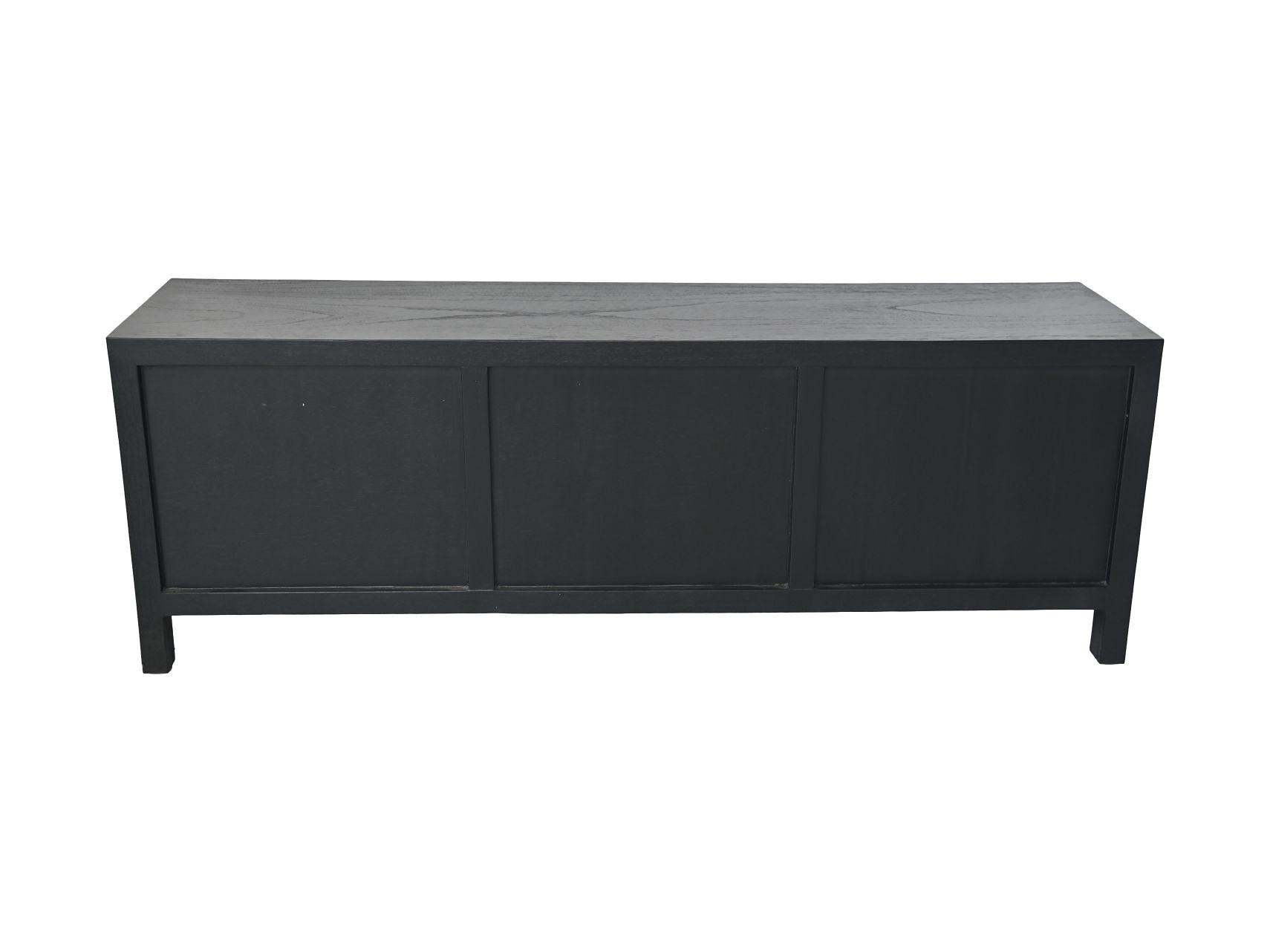 Sideboard Teakholzfurnier Schwarz 2