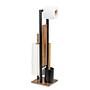 Rivalta Toilet Brush Set Steel Acacia Brown 0