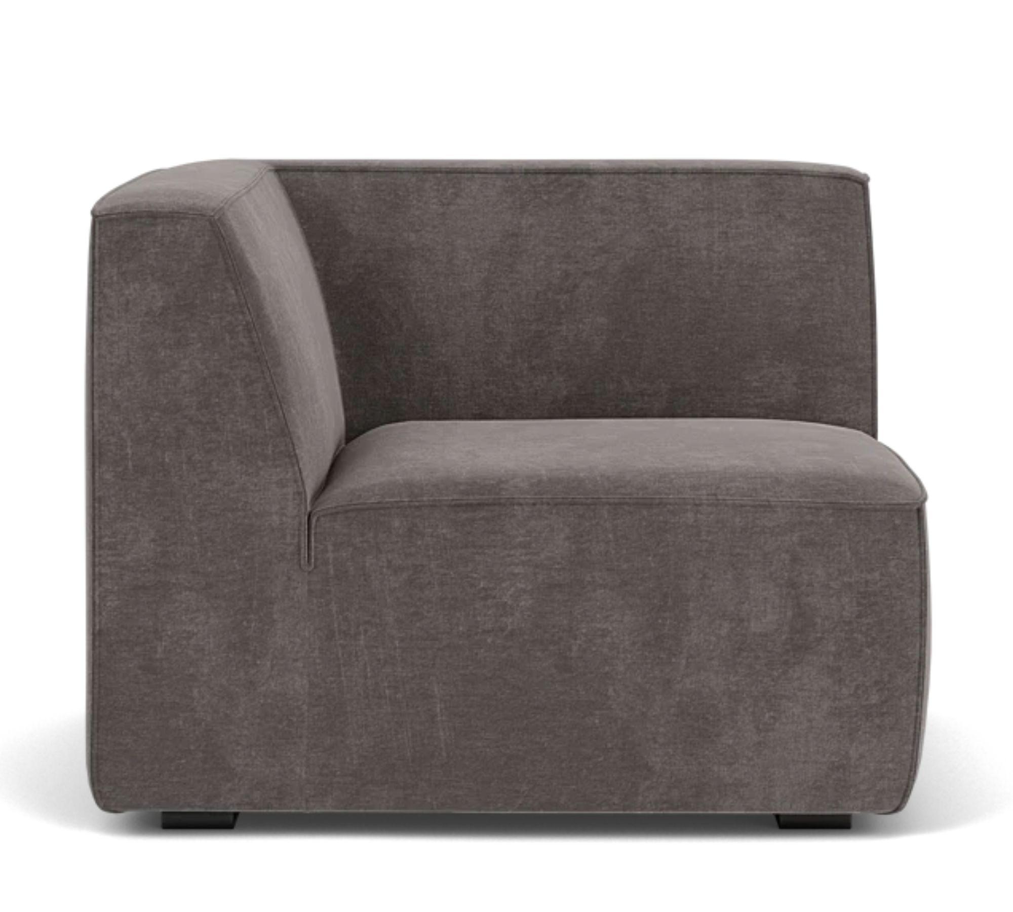 Dane 1-Seater Corner Module Left Danny Steel Grey 0