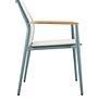 Carla Stuhl Stapelbar Aluminium mit Teak-Armlehne Petrol 0