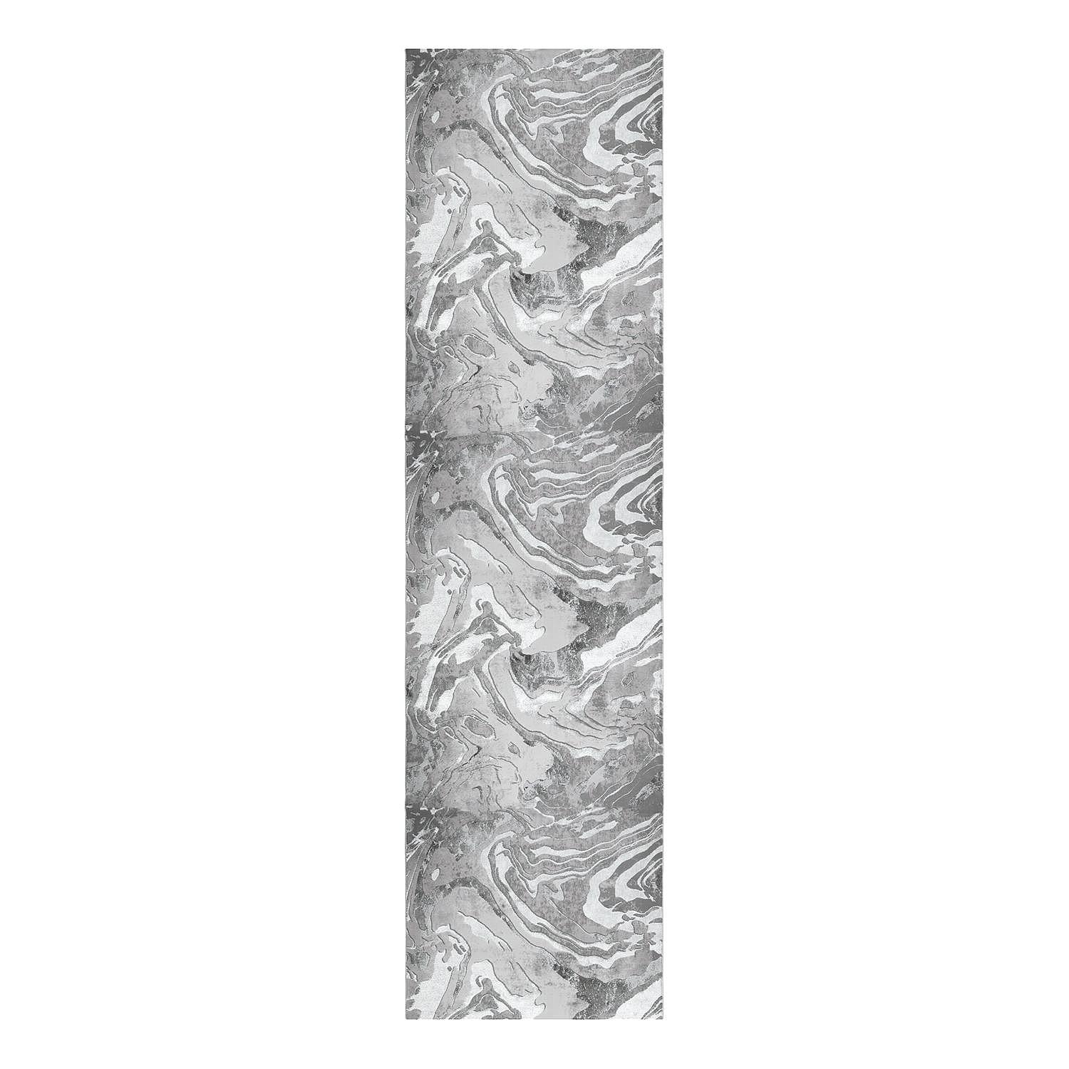 Marbled Läufer Silber 60 x 230 cm 2