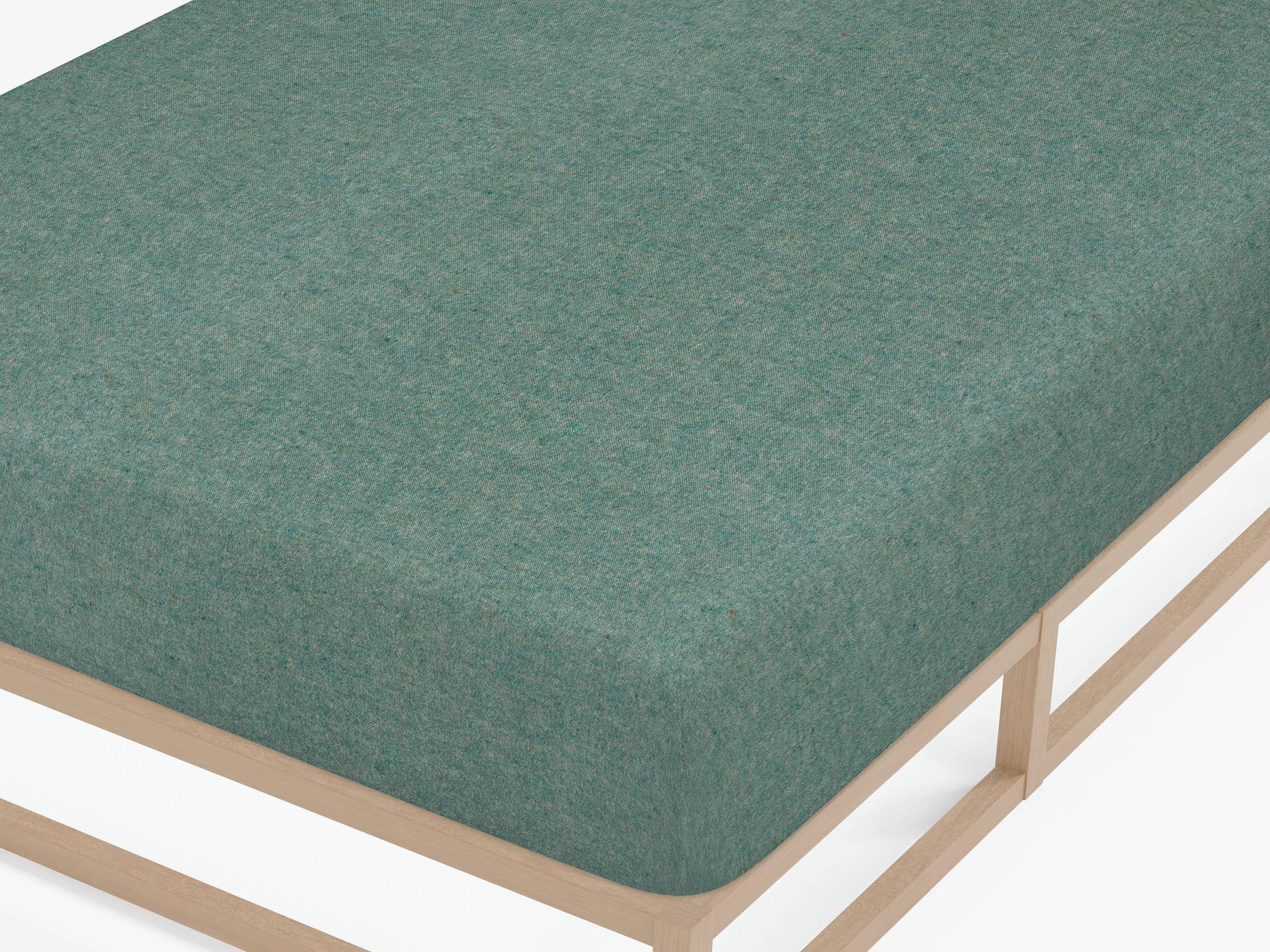 Hukan Fitted Sheet Flannel Green 100x200cm 3