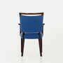 Vintage Stuhl Buchenholz Textil Blau 1960er Jahre  5