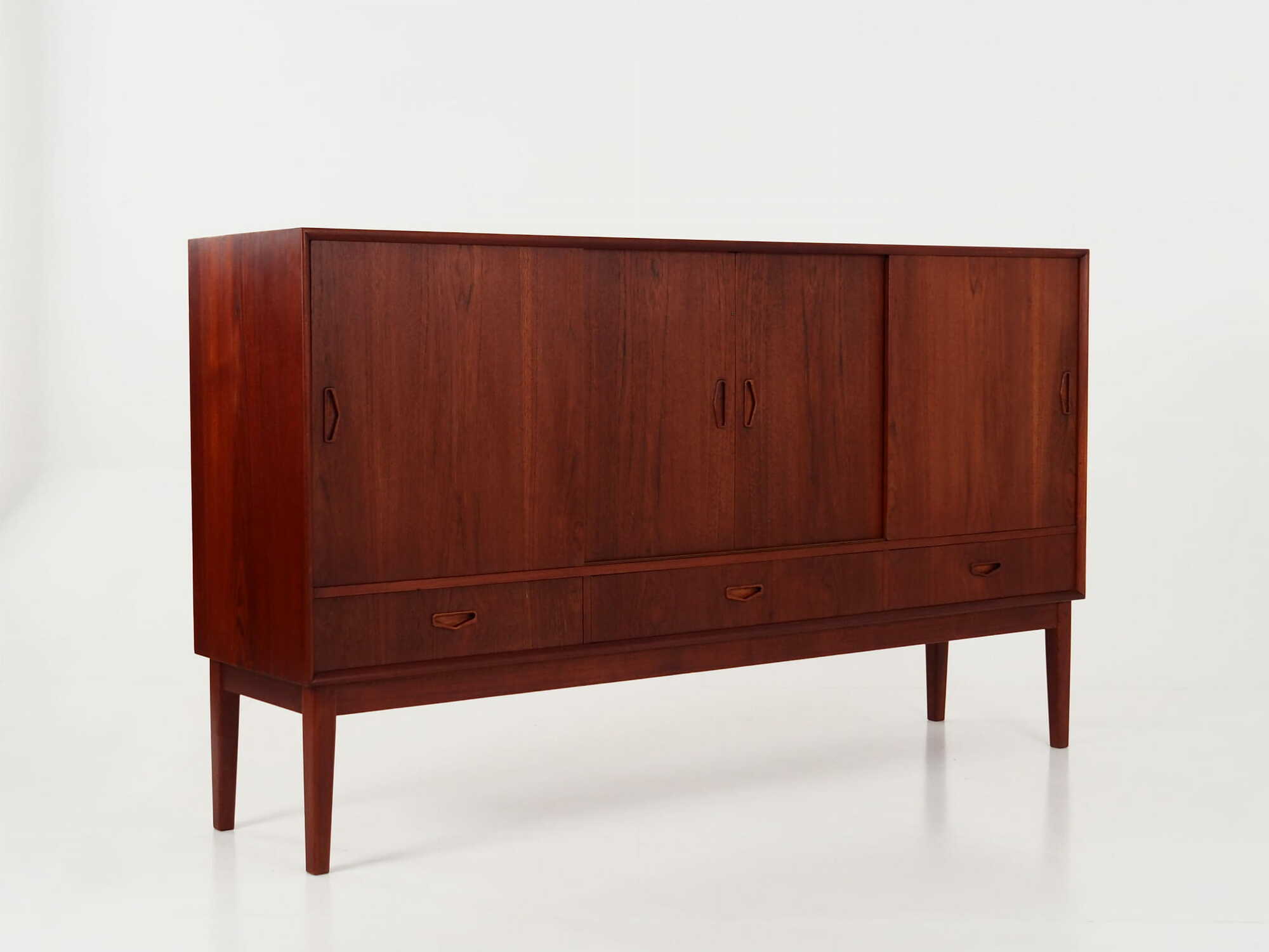 Highboard Teakholz Braun 1970er Jahre 3