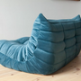 Togo Sofa 2-Sitzer Samt Meerblau 2