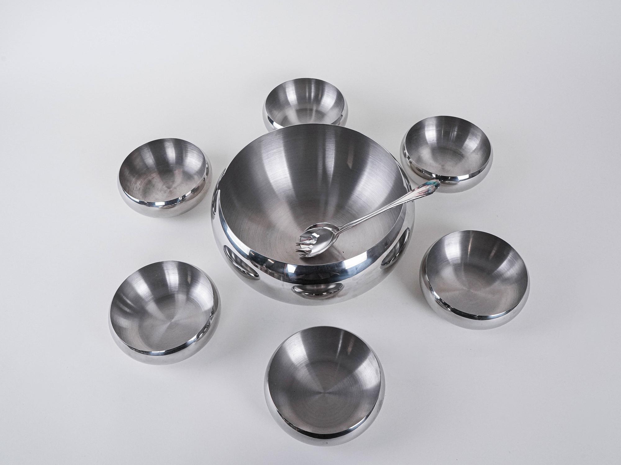 Edelstahlschüssel 7er Set Silber 4