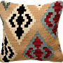 Kilim Kissenbezug Wolle Beige 0