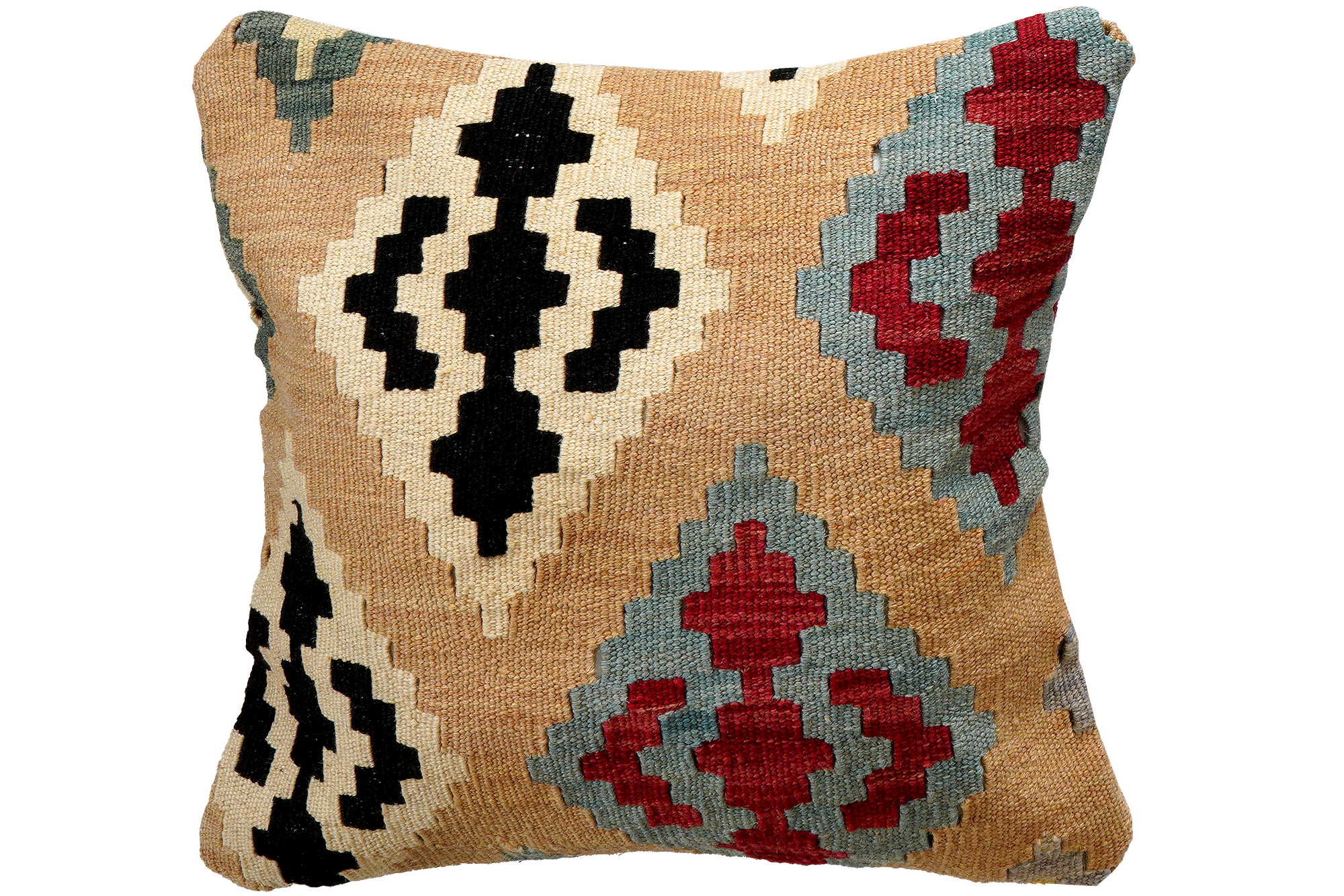 Kilim Kissenbezug Wolle Beige 0