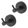 2x Duo Bosio Wall Hook Set Stainless Steel Black 0