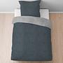 Uni Bettwäsche Baumwolle Schwarz 135x200cm Kissen 80x80cm 2