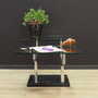 Vintage Coffee Table Metal Glass Transparent 1990s 2