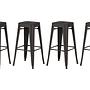 4x Tempe Barhocker Metall Dunkelgrau 0