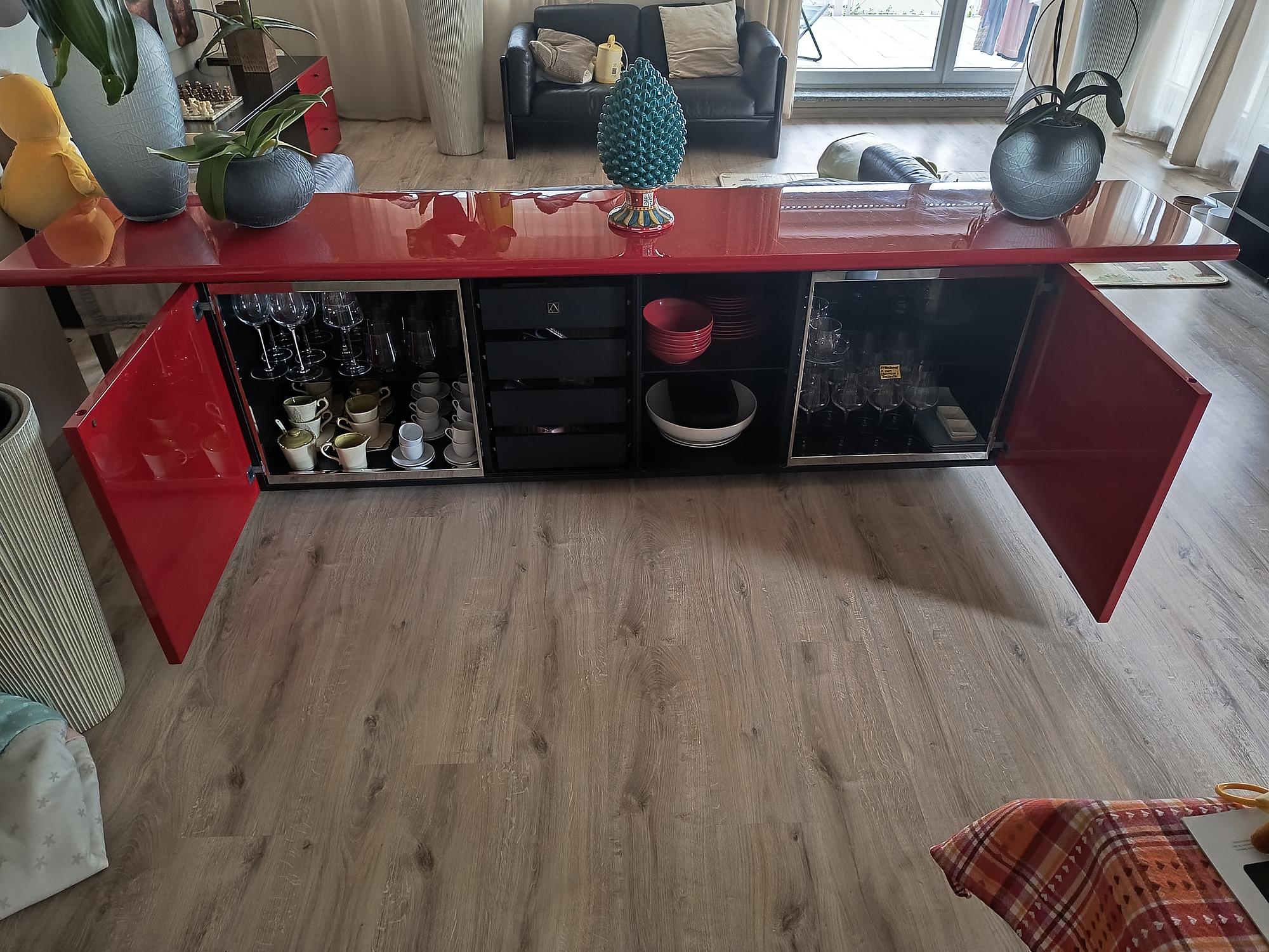 Sheraton Sideboard by Acerbis & Stoppino Red 4