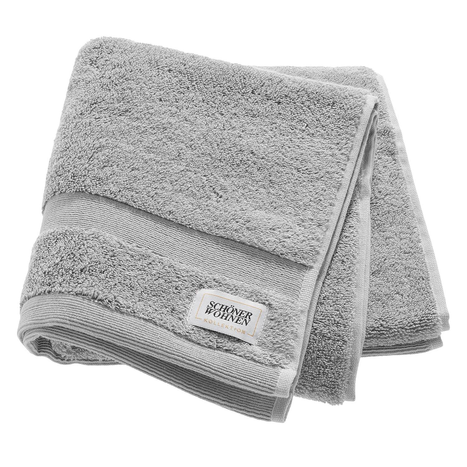 2x Handtuch Cuddly Frottee Hellgrau 2