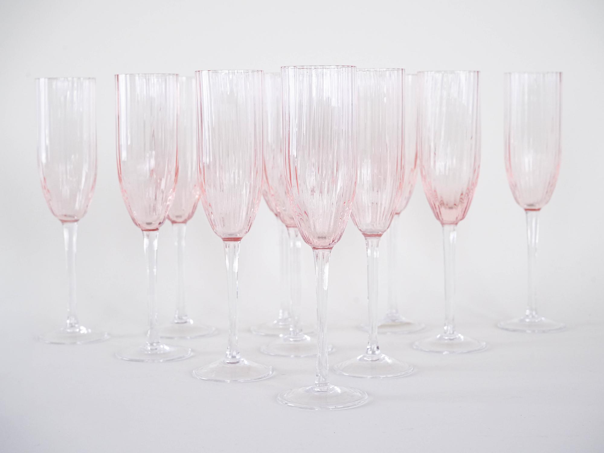 Prosecco-Gläser-Set Rosa 1970er Jahre 3