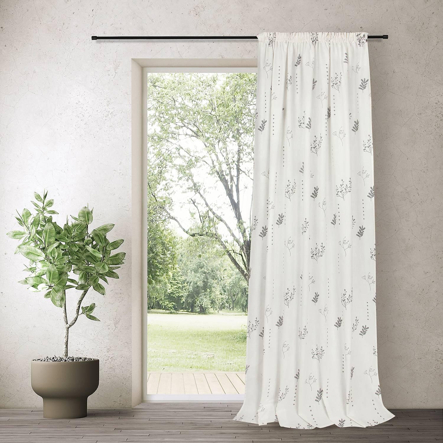 Fertigschal Annett Bio-Baumwolle Weiß / Grau Grau 2