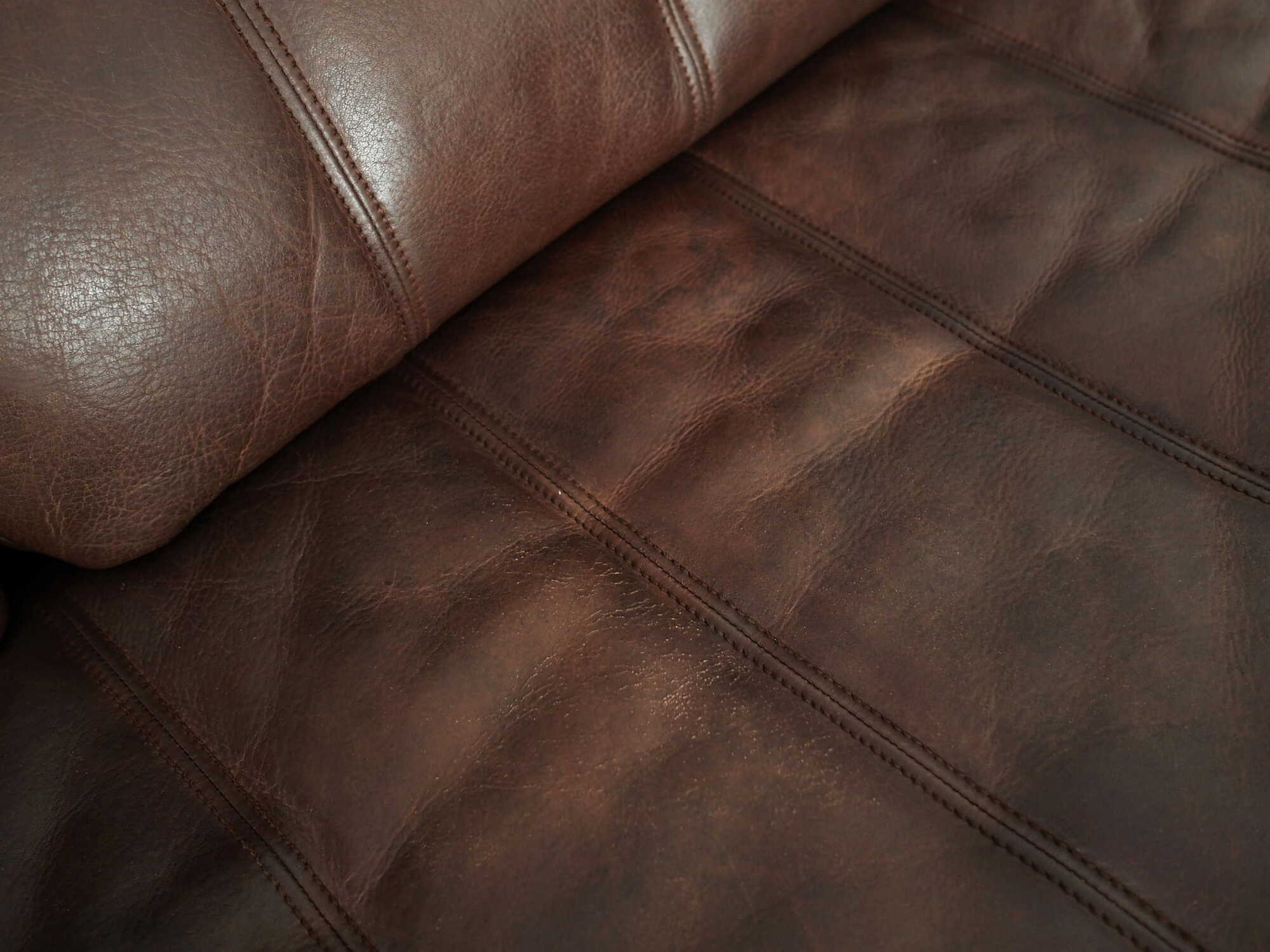 Sofa Leather Brown 1970s 8