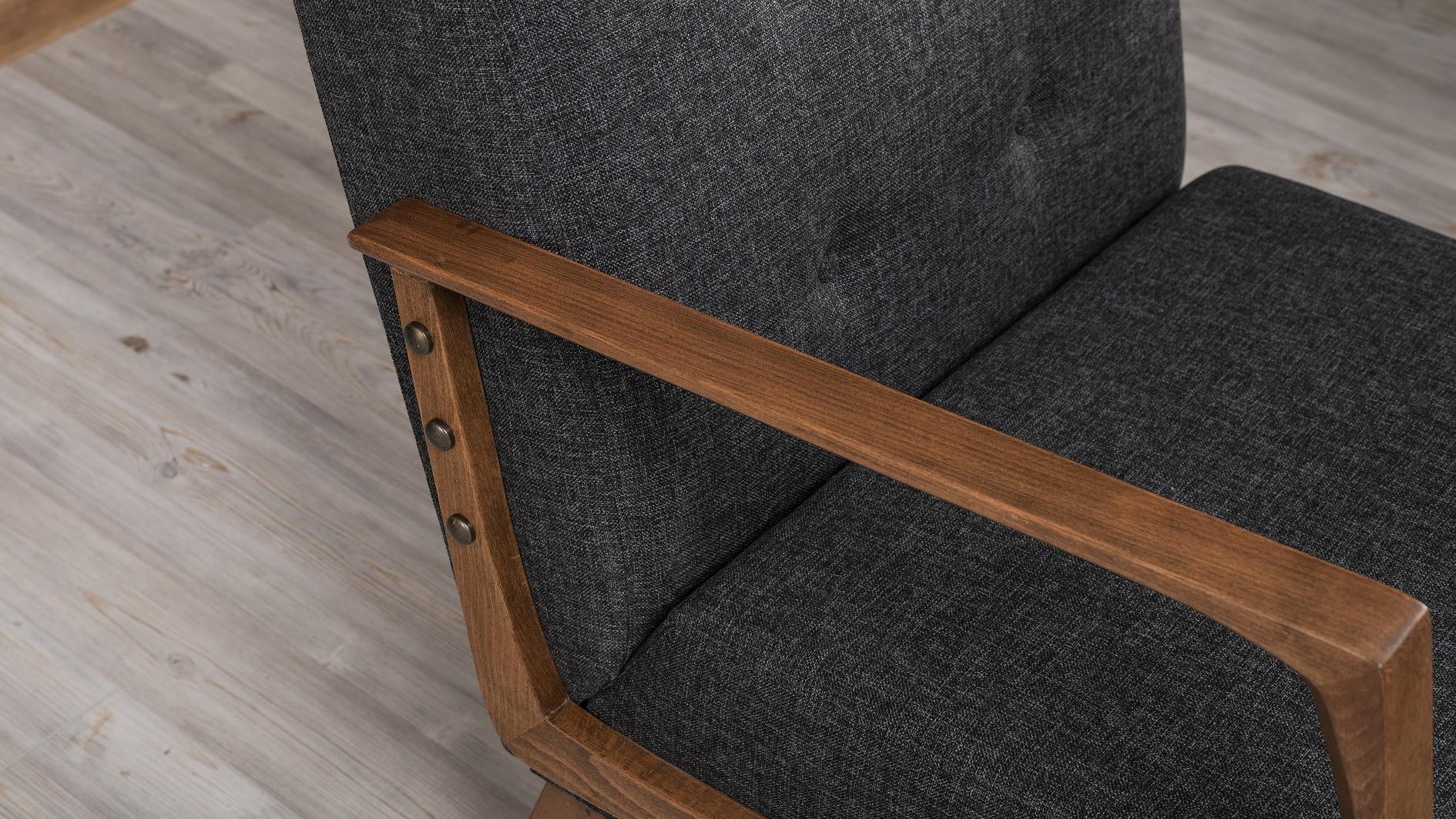 Kemer Sessel Holzfurnier Dunkelgrau 4