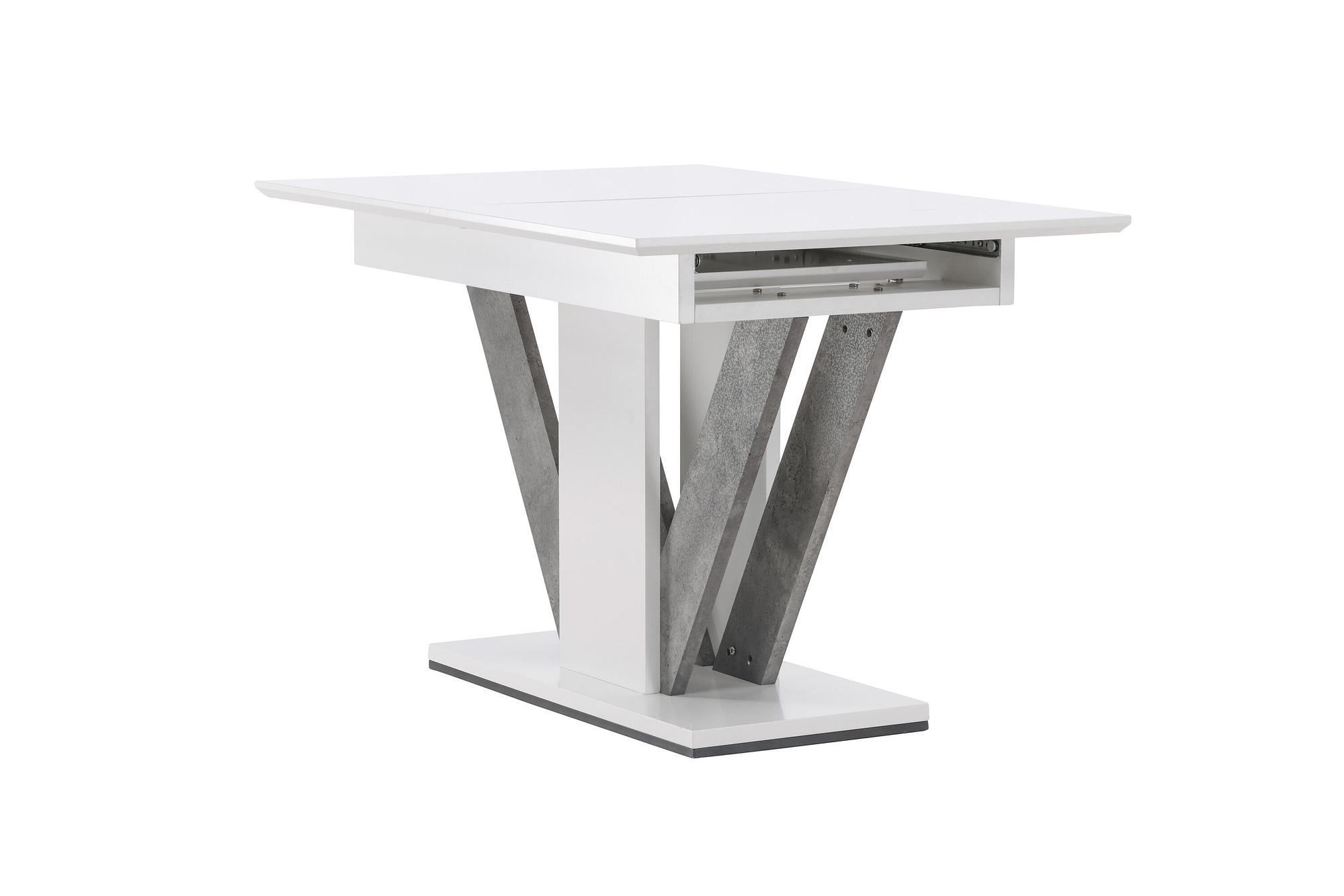 Disa  Dining table  MDF White/Grey 120/160×80 2