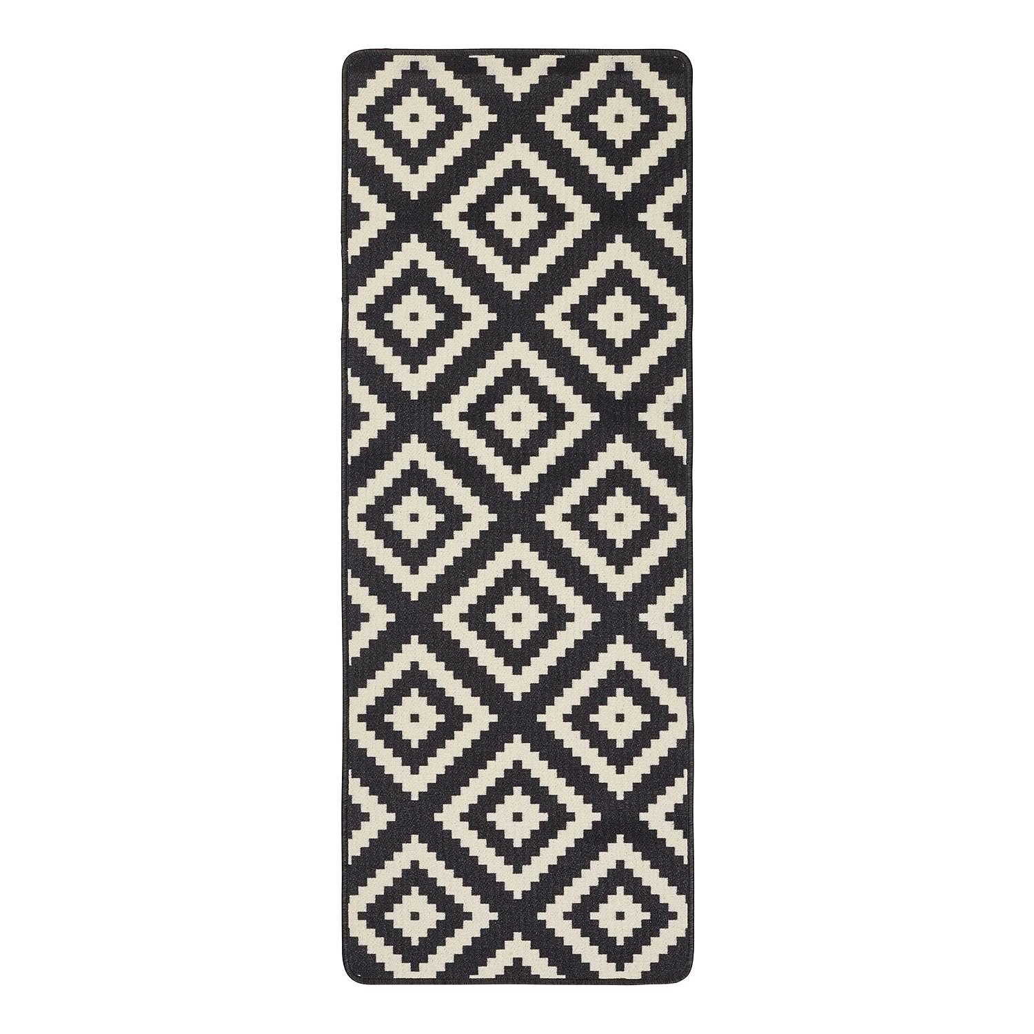 Läufer Raute Kunstfaser Schwarz 0