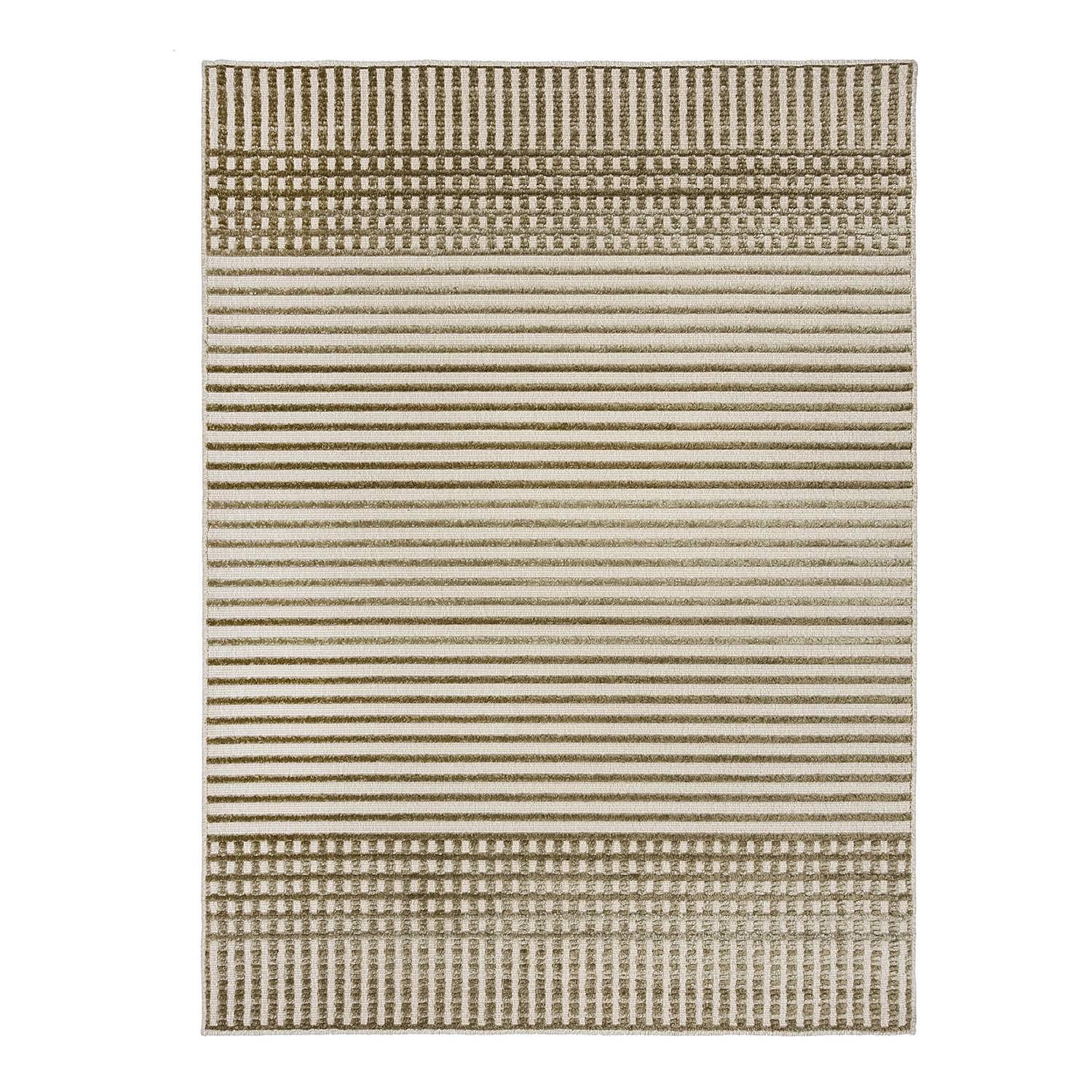 Elton Stripe Kurzflorteppich Beige 80 x 160 cm 1