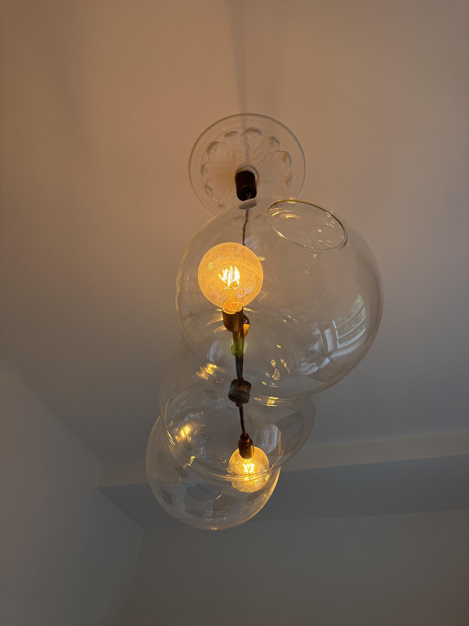 Designer glass pendant lamp organic shape 3