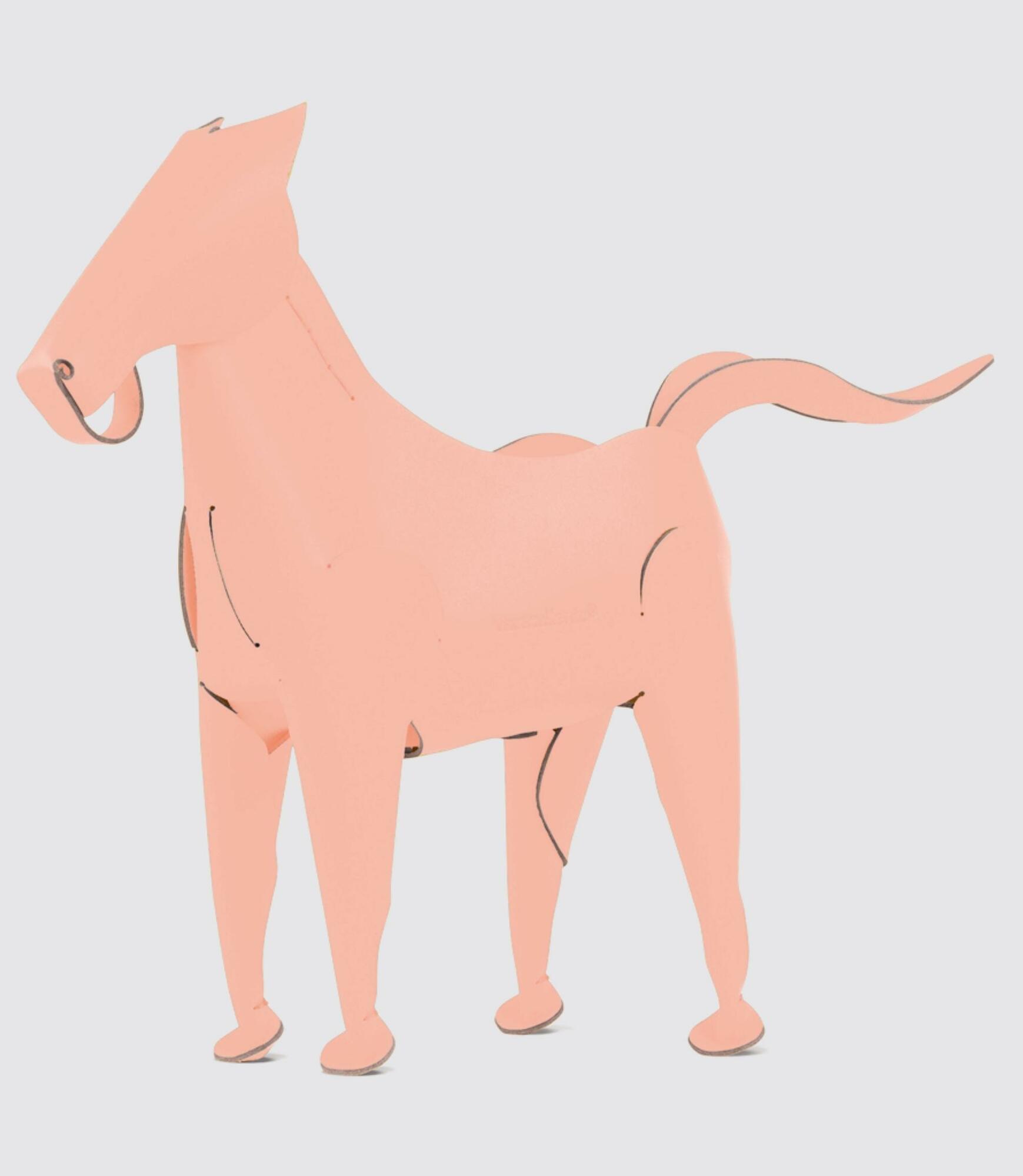 Pferd Schreibtischhelfer aus 100% Recyceltem Leder Pink 2