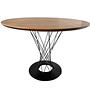 Tisch Massivholz Metall Braun Schwarz Ø100cm 0