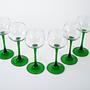Wine glasses set Green 1970s 4