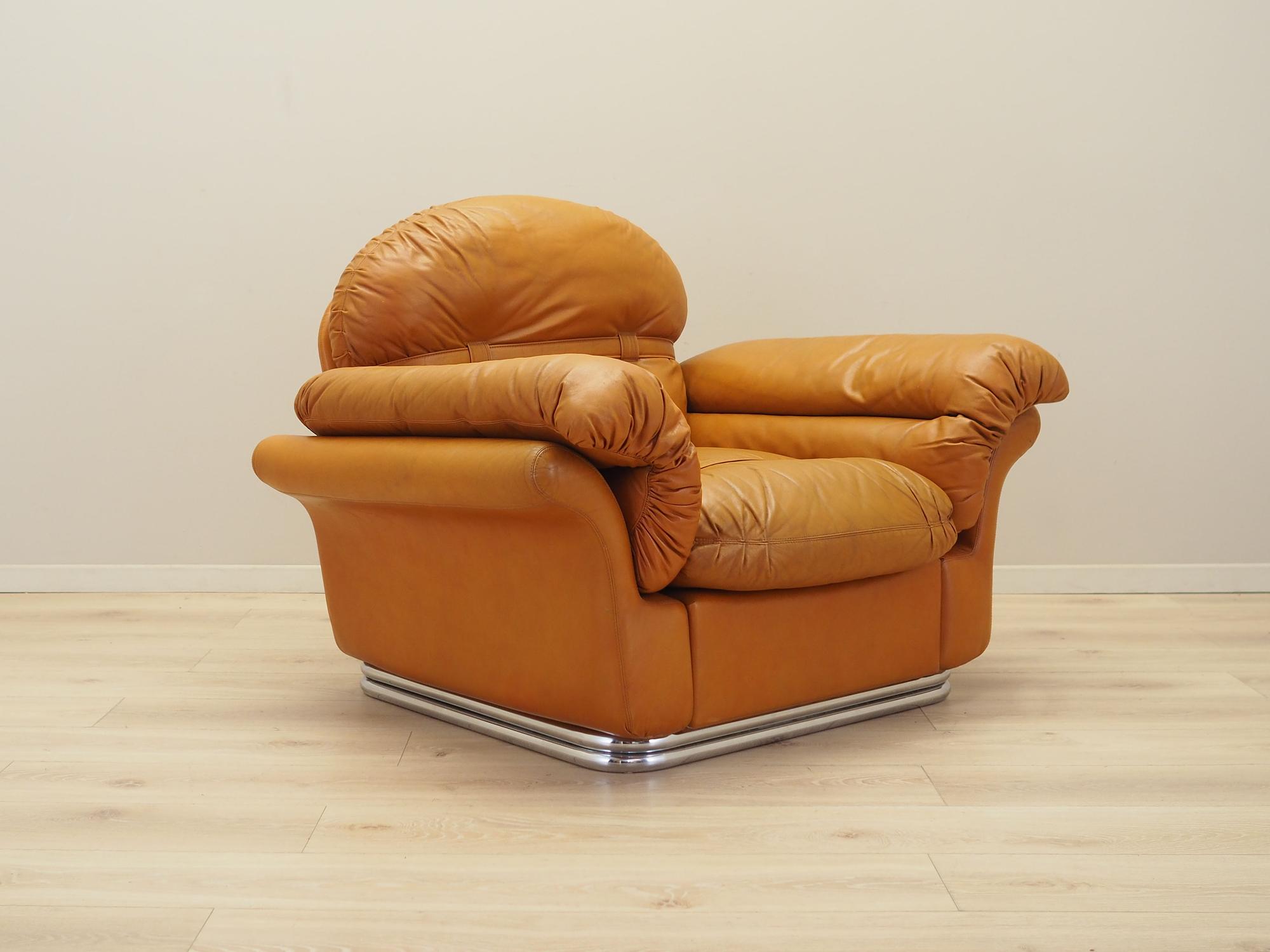 Sessel Leder Braun 1960er Jahre 8