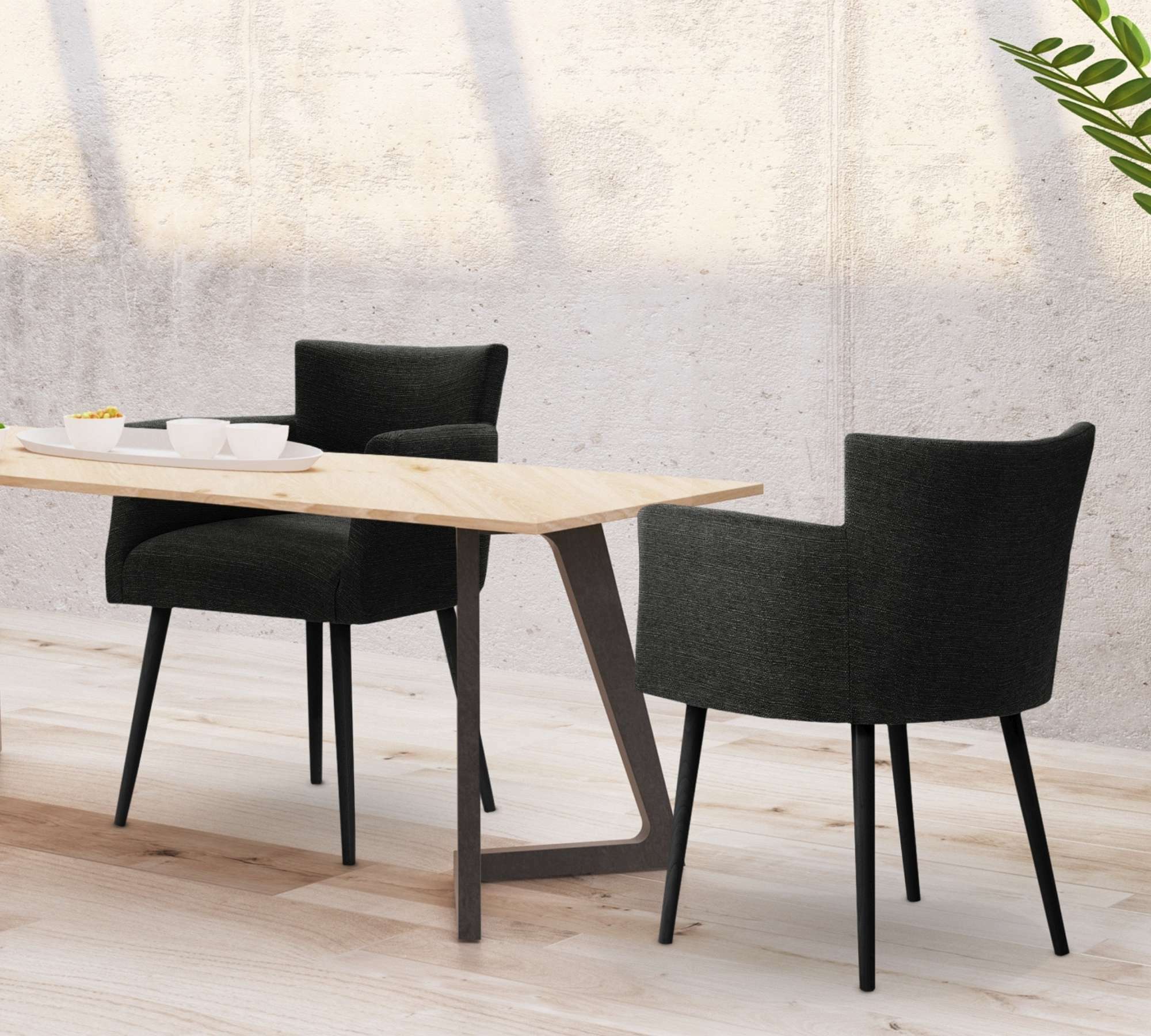 2x Armlehnstuhl Billie Schwarz 0