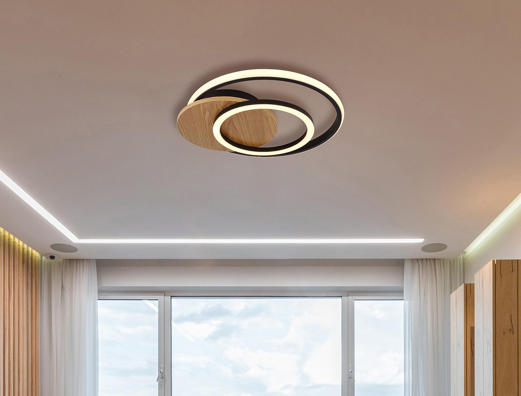 1-Flammig Julio LED-Deckenleuchte Acrylglas Braun 2