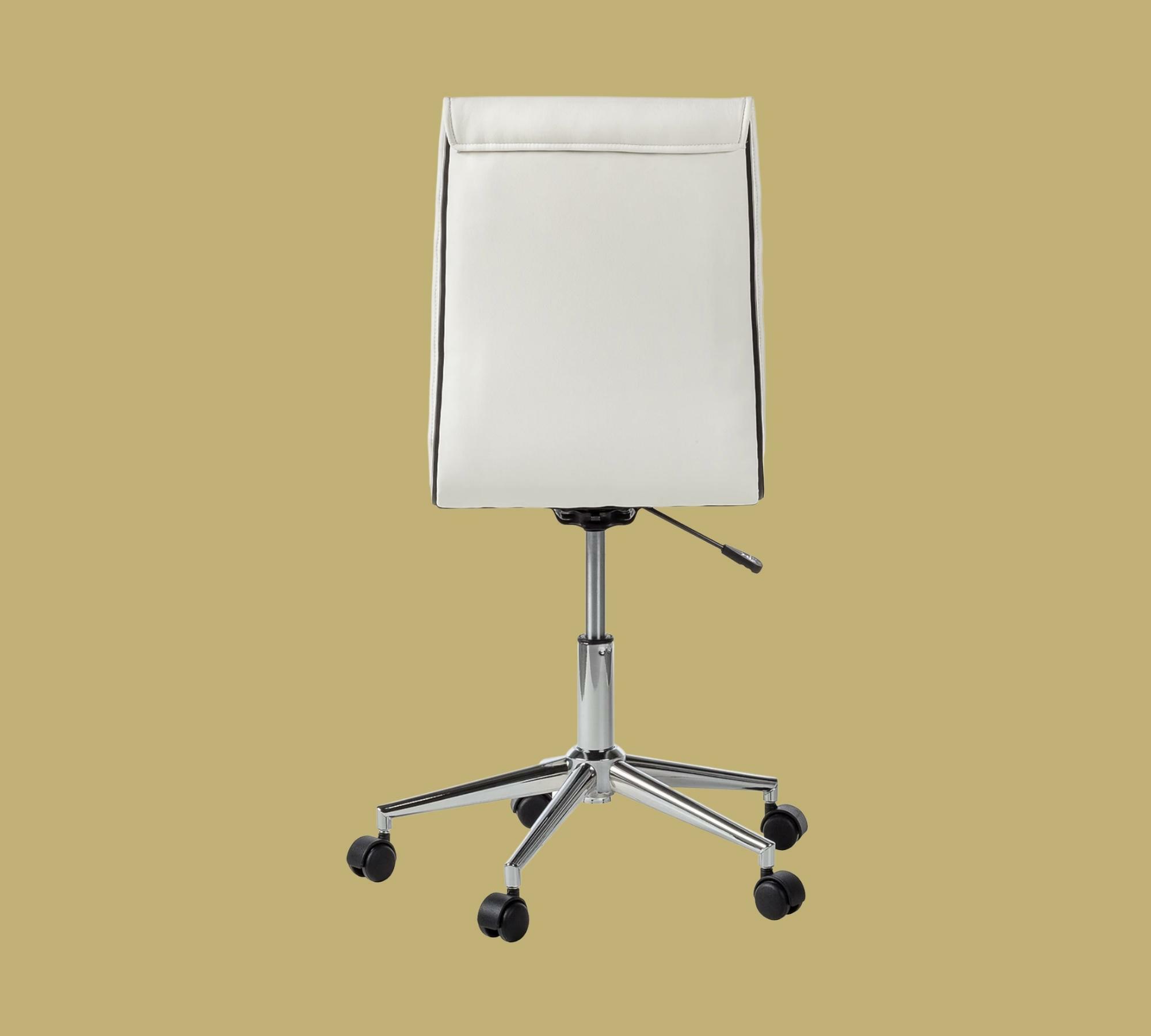 Office swivel chair Vegan leather White 3