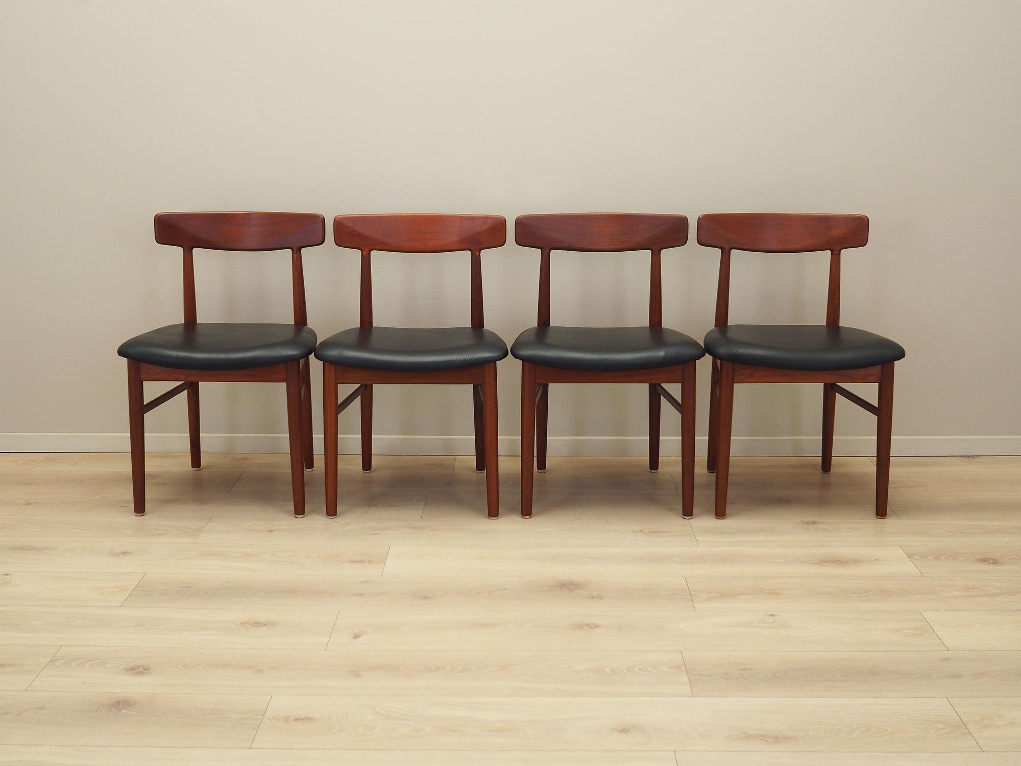 4x Vintage Dining Chair Teak Wood 1960s 1