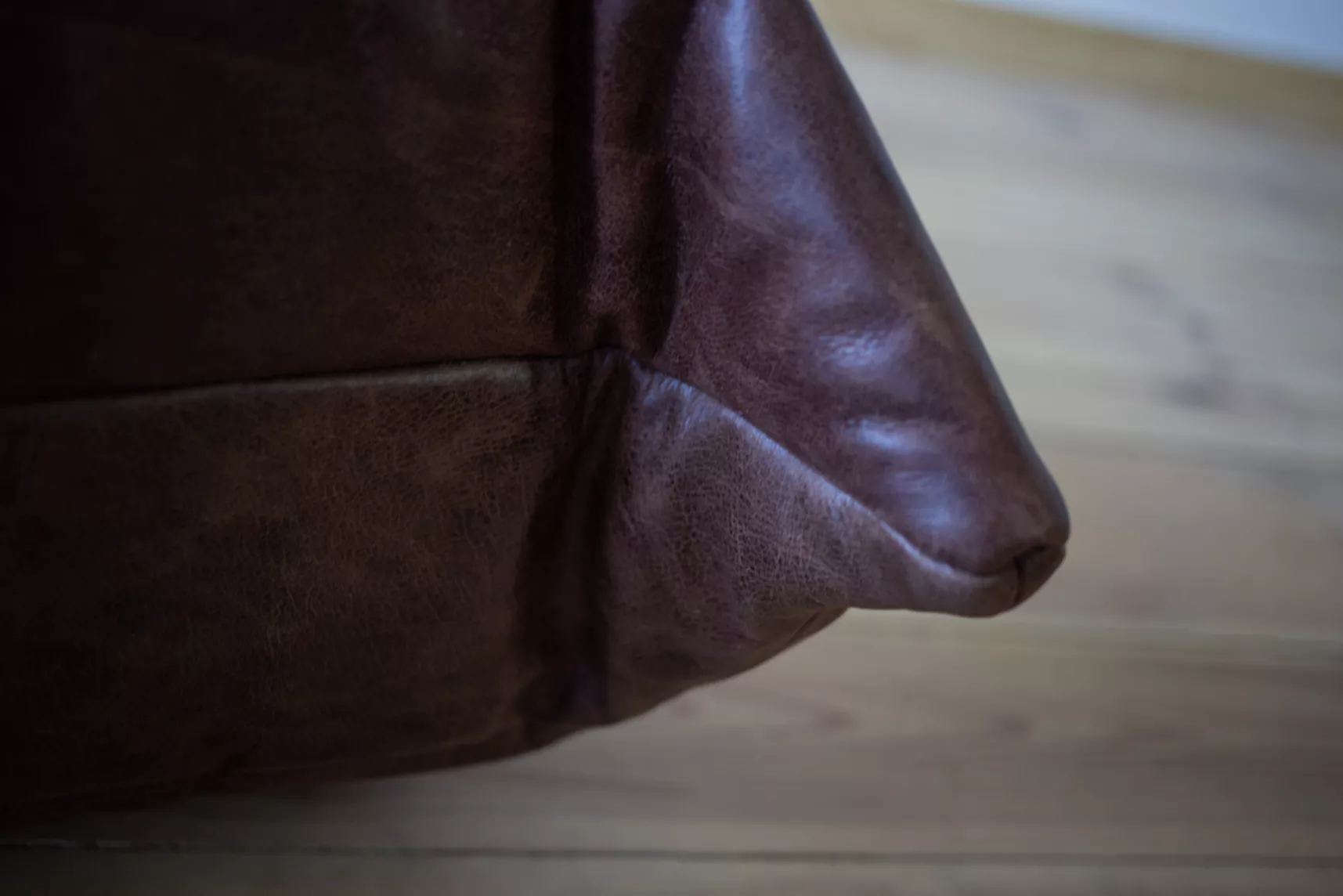 Togo Corner Sofa Pull-Up Leather Walnut Brown 3