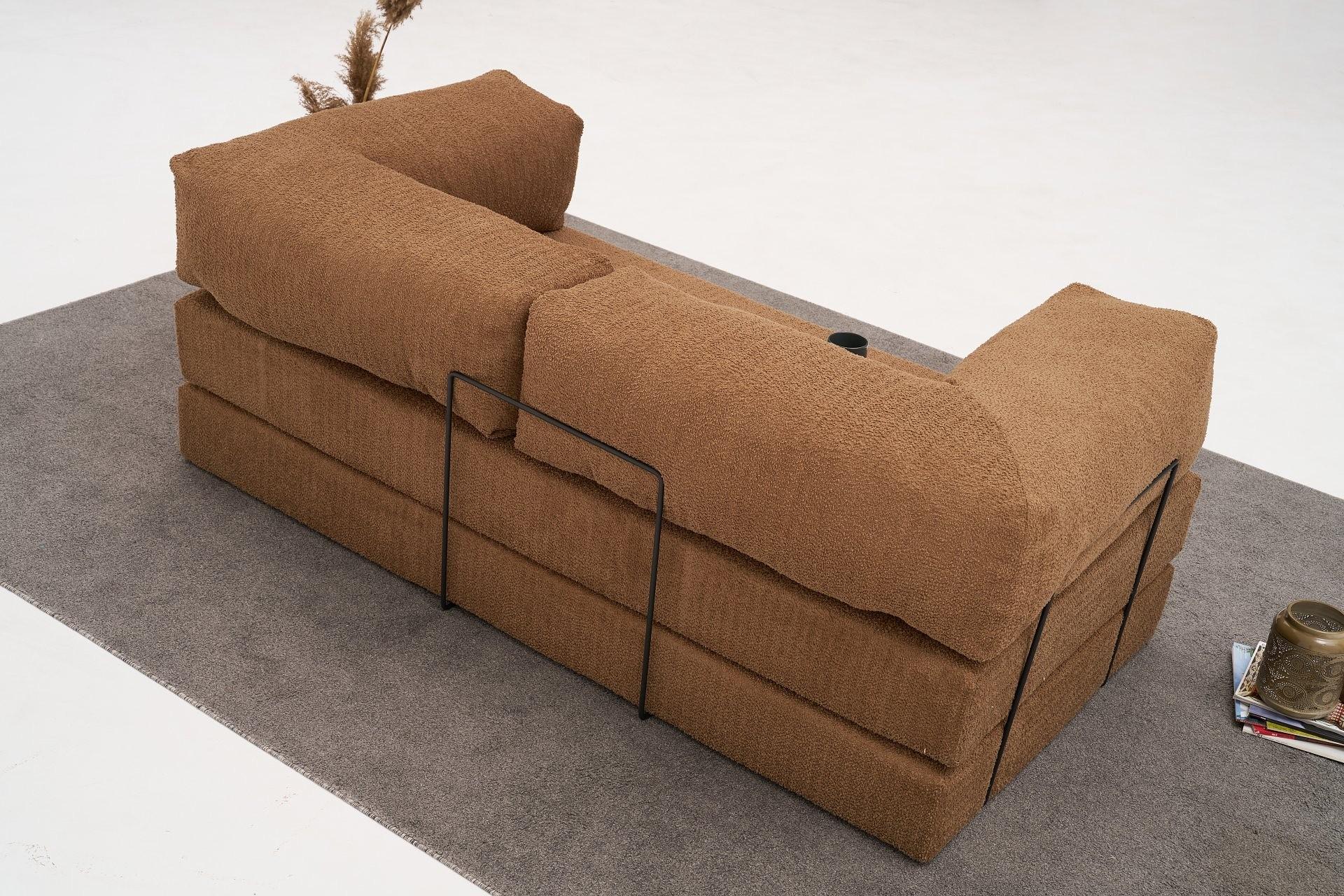 Comfort Schlafsofa 2-Sitzer Braun 4