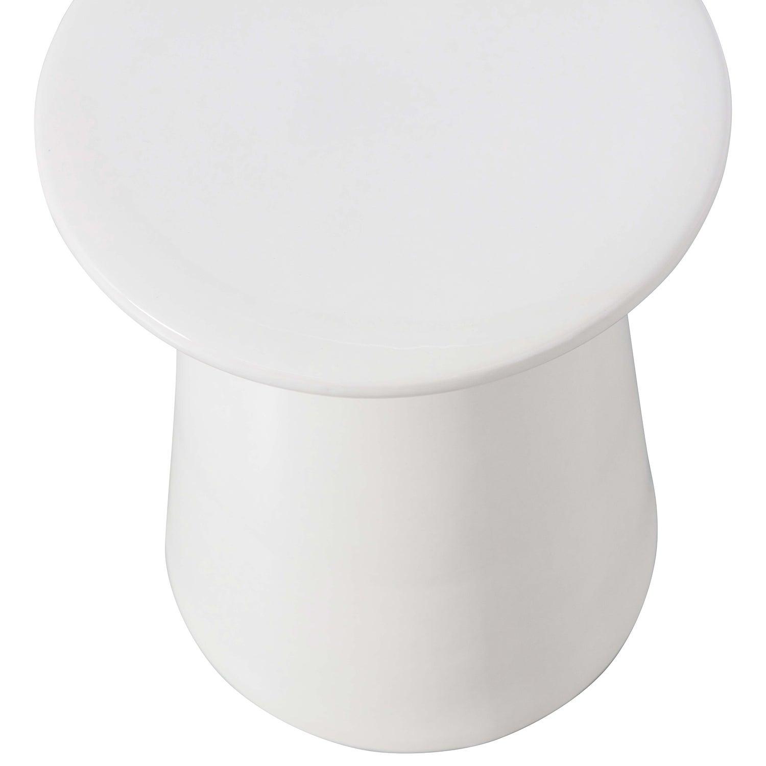 Button Beistelltisch Keramik Weiß Ø35cm 2