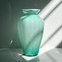 Vintage Swirl Vase Milchglas Türkis 3