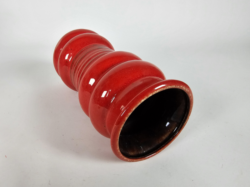 Vintage Vase Keramik Rot 1970er Jahre 2