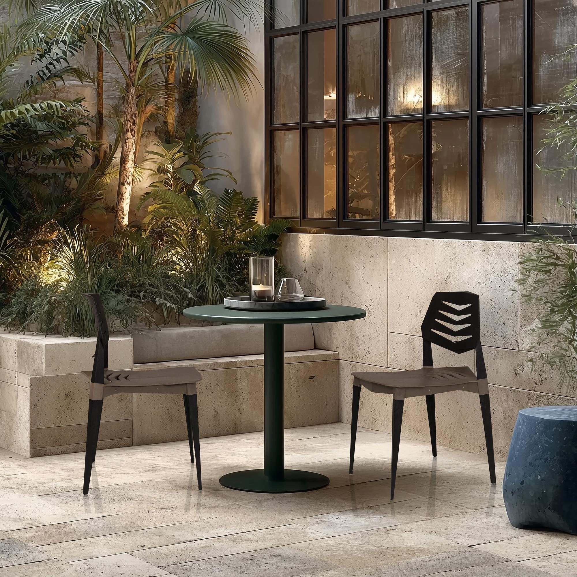 Flecharo Dining chair Plastic Black Brown 2