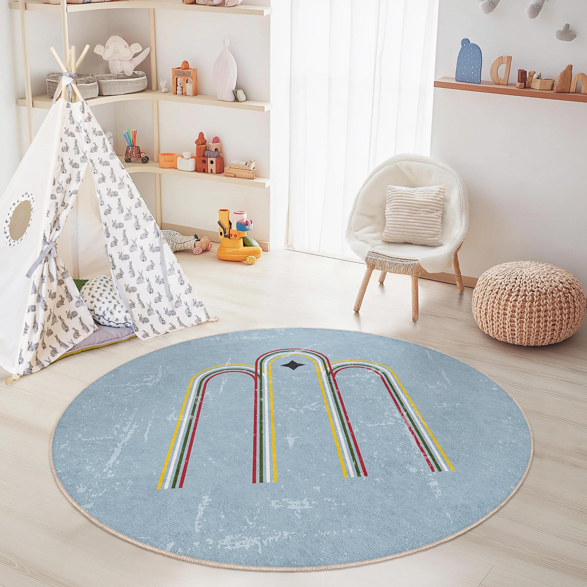 Rainbow Children's rug Multicolored Ø150cm 2