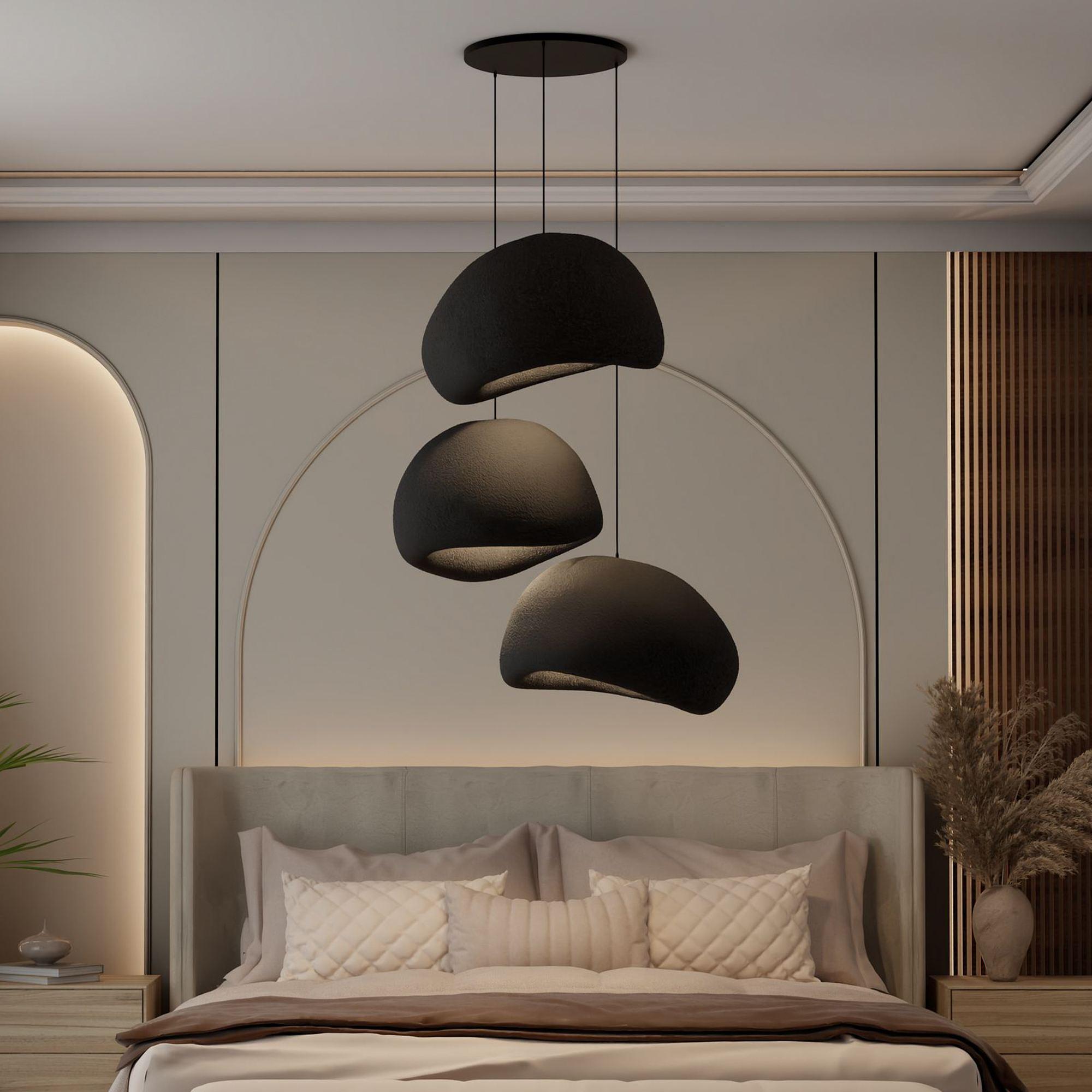 3-Flammig Wabi Sabi Nami Pendelleuchte Schwarz 1
