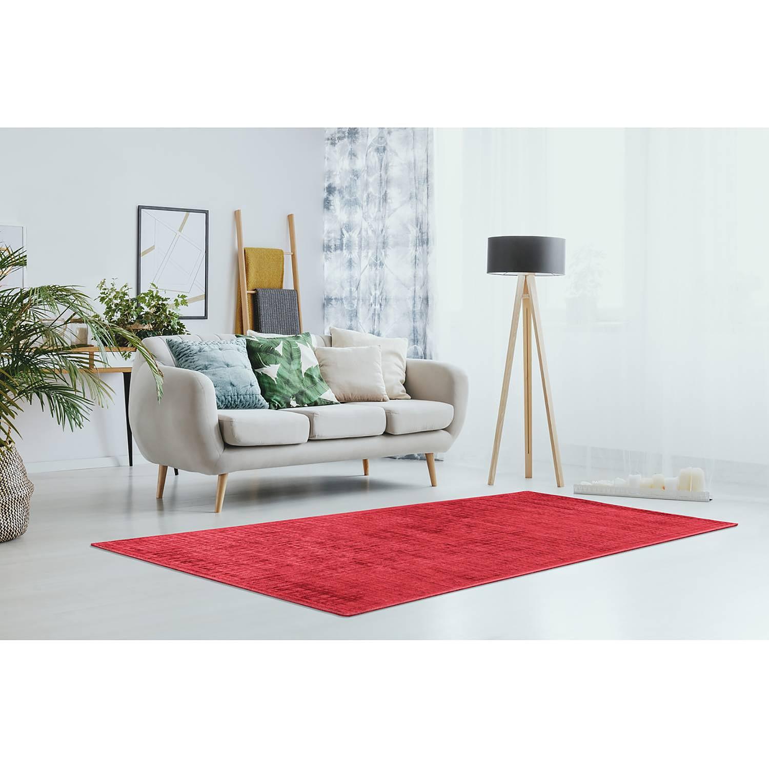 Short pile rug Karma 125 Cherry red 2