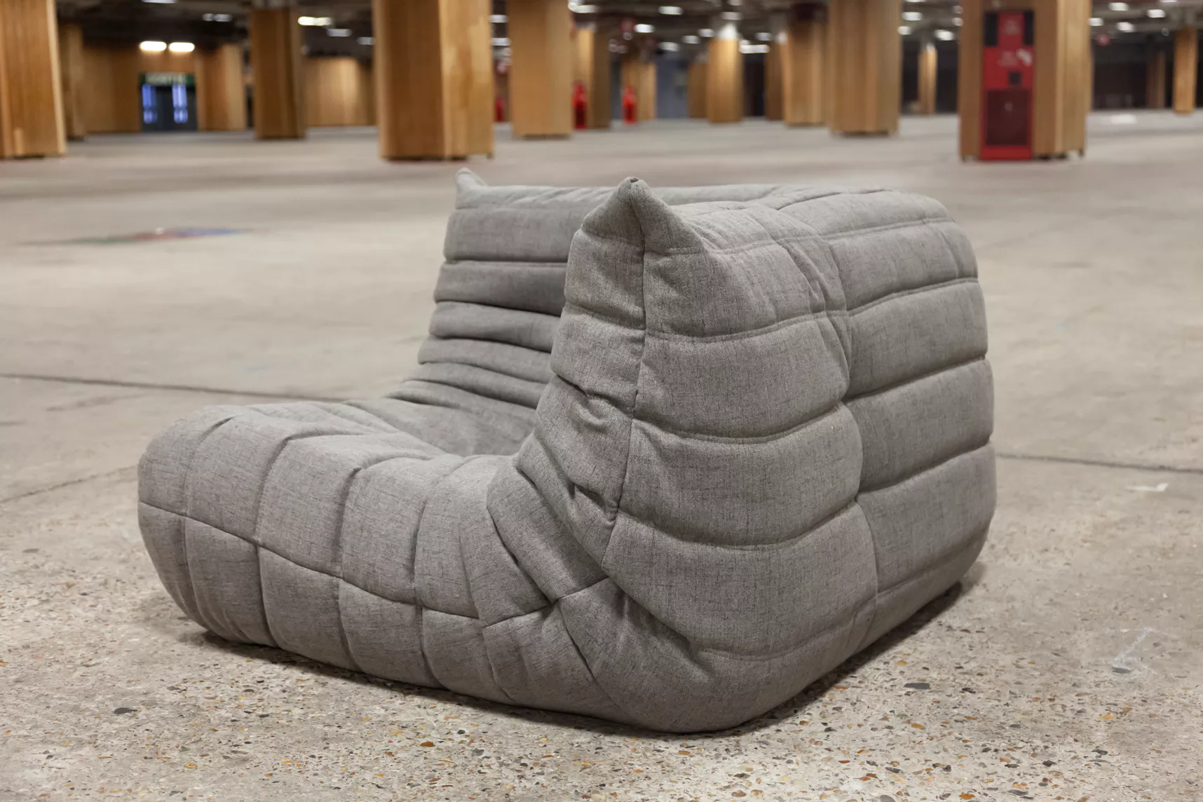 Togo Lounge Set 2 pezzi tessuto grigio caldo 2