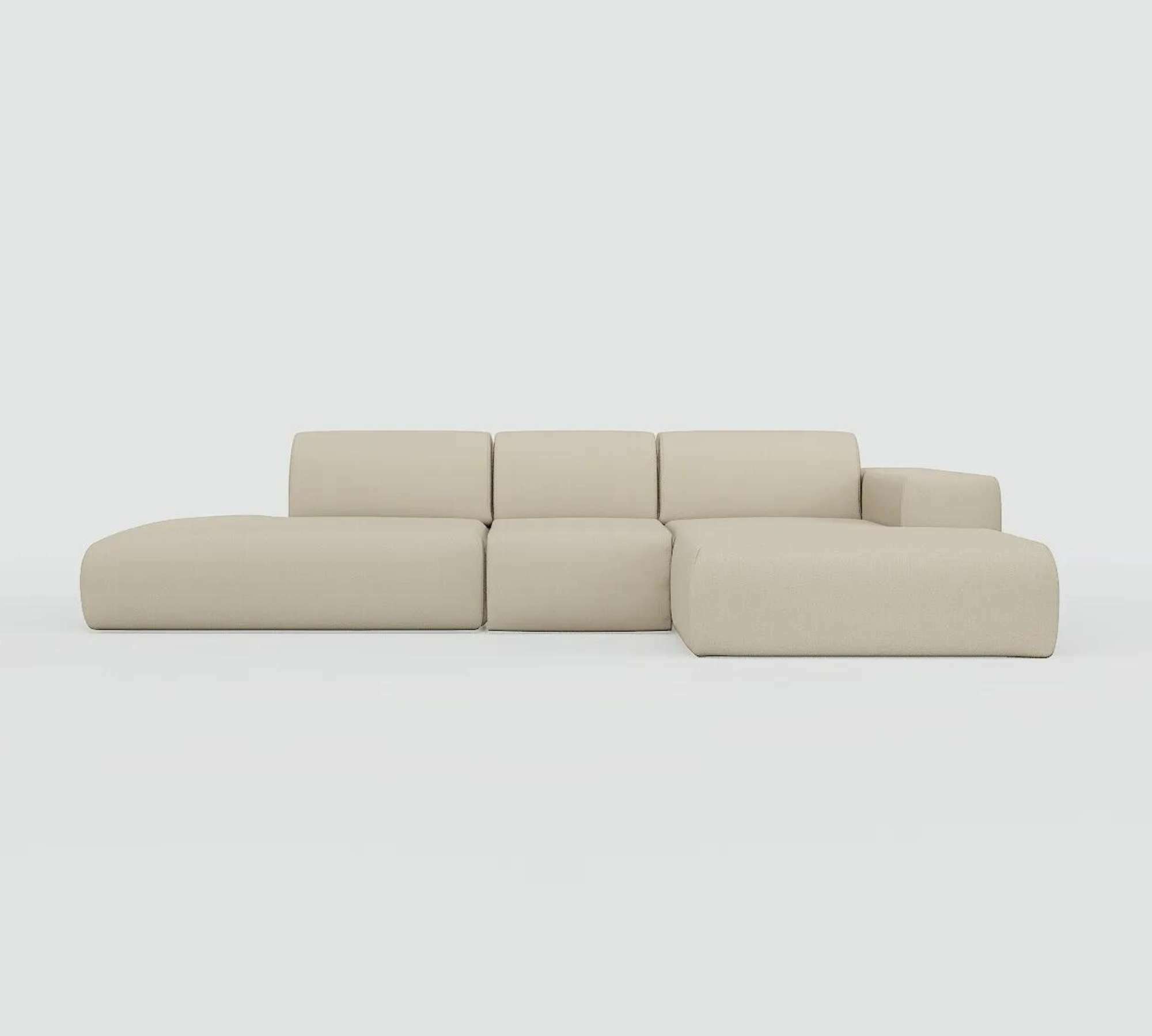 Pyllow Sofa Récamiere Rechts Webstoff Cremeweiß 2