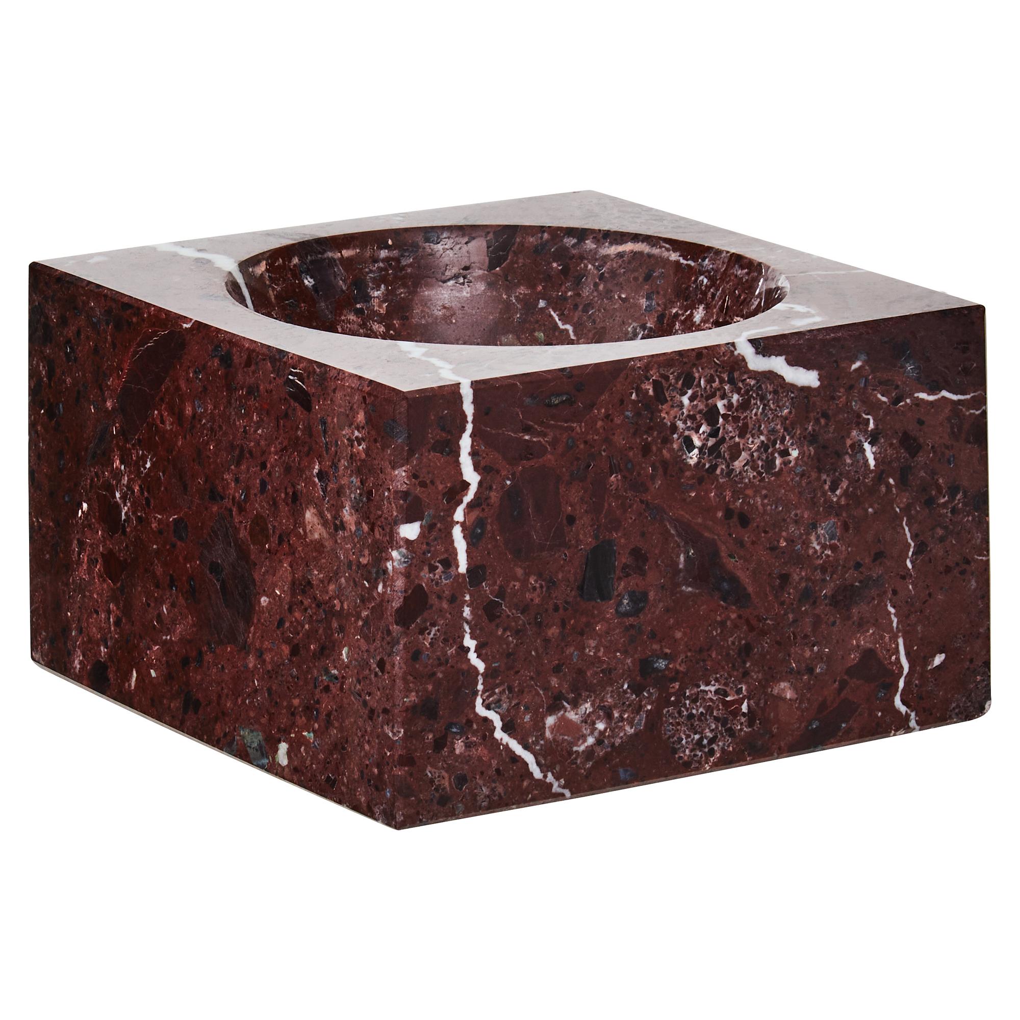 Salmo Square Red Marble Bowl
 4
