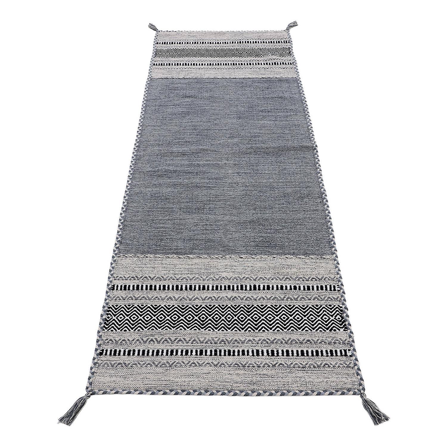 Läufer Kelim Azizi Baumwolle Grau 60 x 180 cm 1