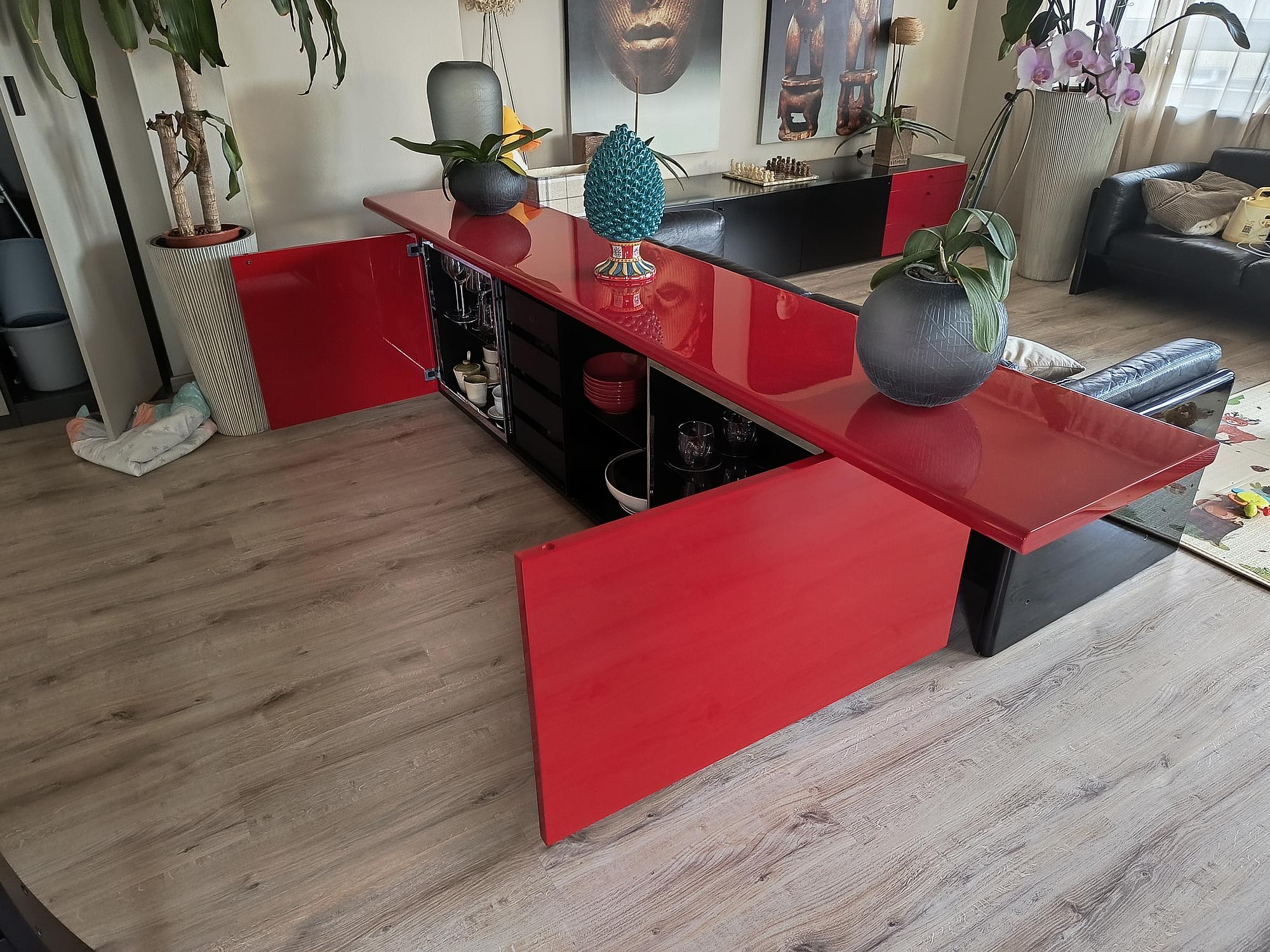 Sheraton Sideboard by Acerbis & Stoppino Red 5