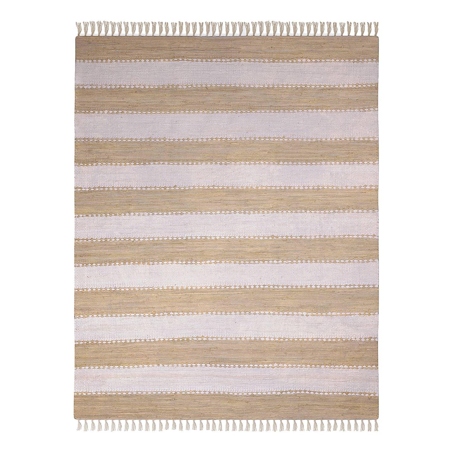 Kurzflorteppich Maher Baumwolle Beige 1